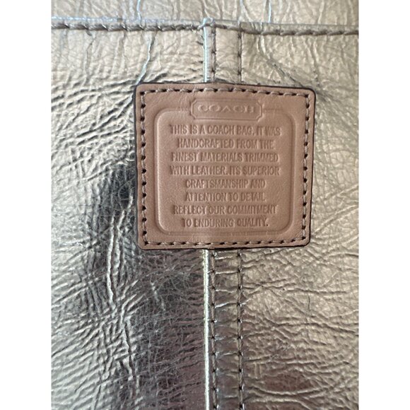 Coach Metallic Gold Crossbody Bag With Adjustable Strap & Leather Trim - Picture 6 of 6